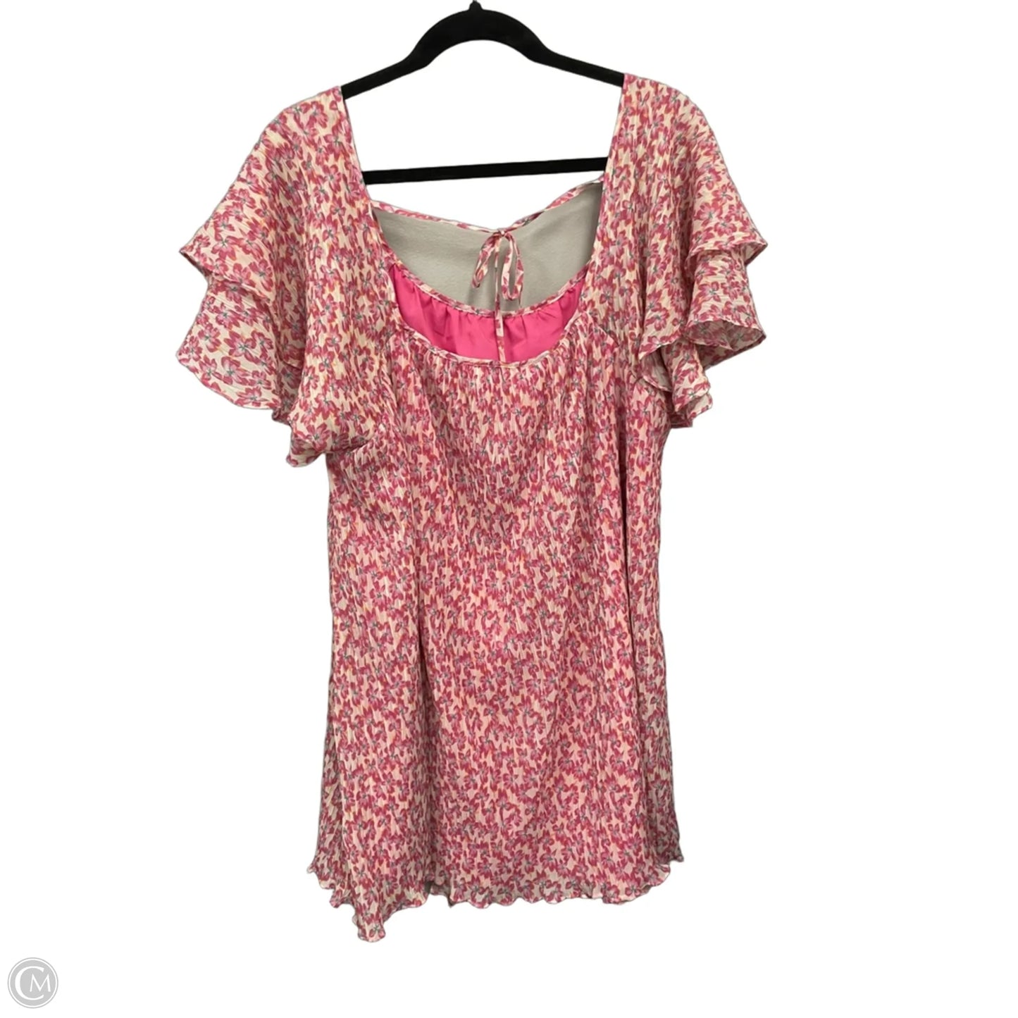Dress Casual Short By Clothes Mentor In Cream & Pink, Size: L