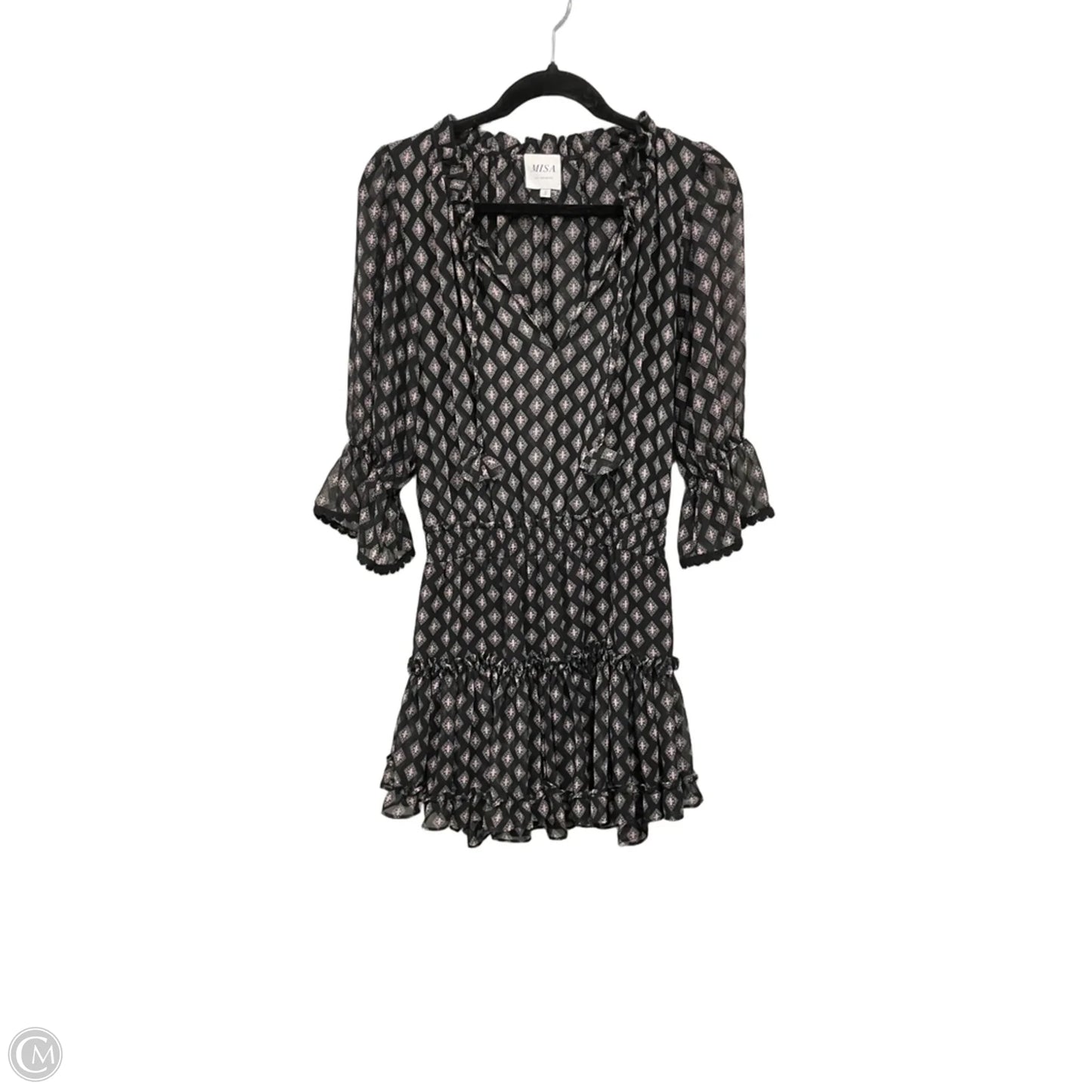Dress Designer By Misa In Black & Pink, Size: S