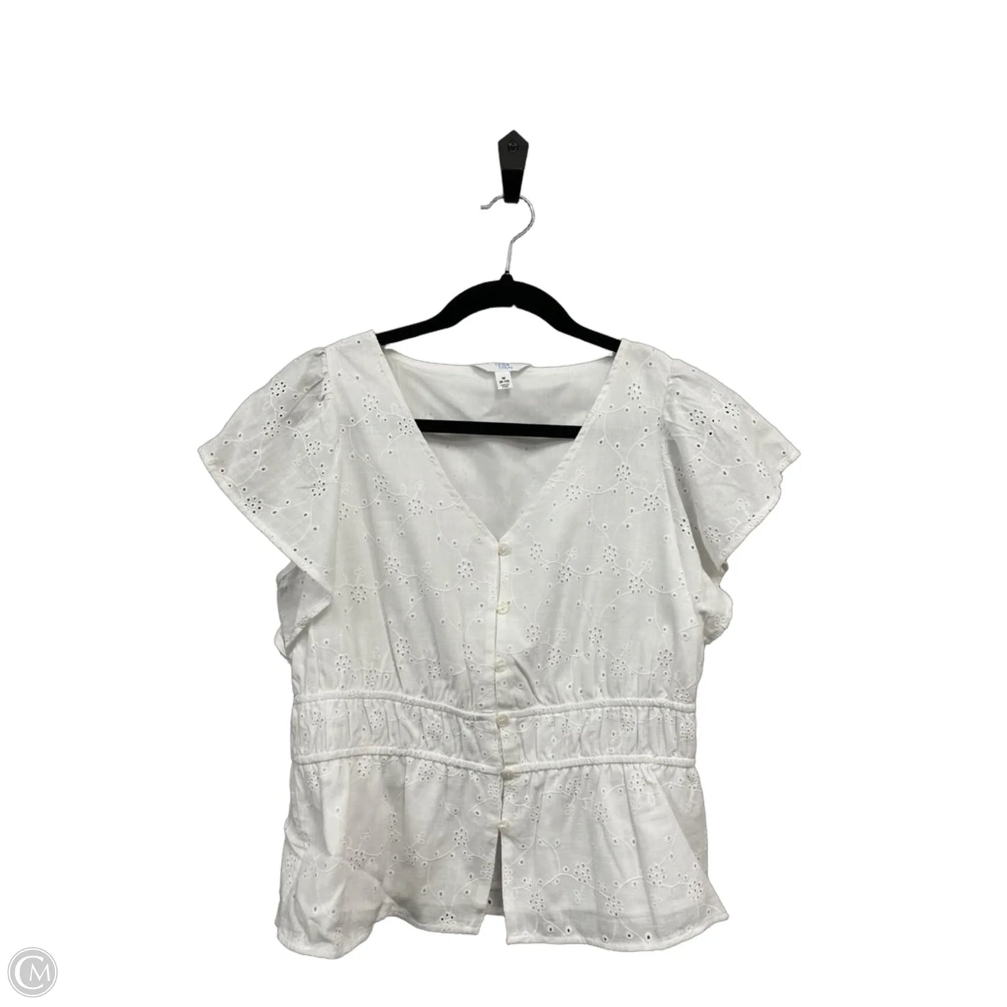 Top Short Sleeve By Time And Tru In White, Size: M