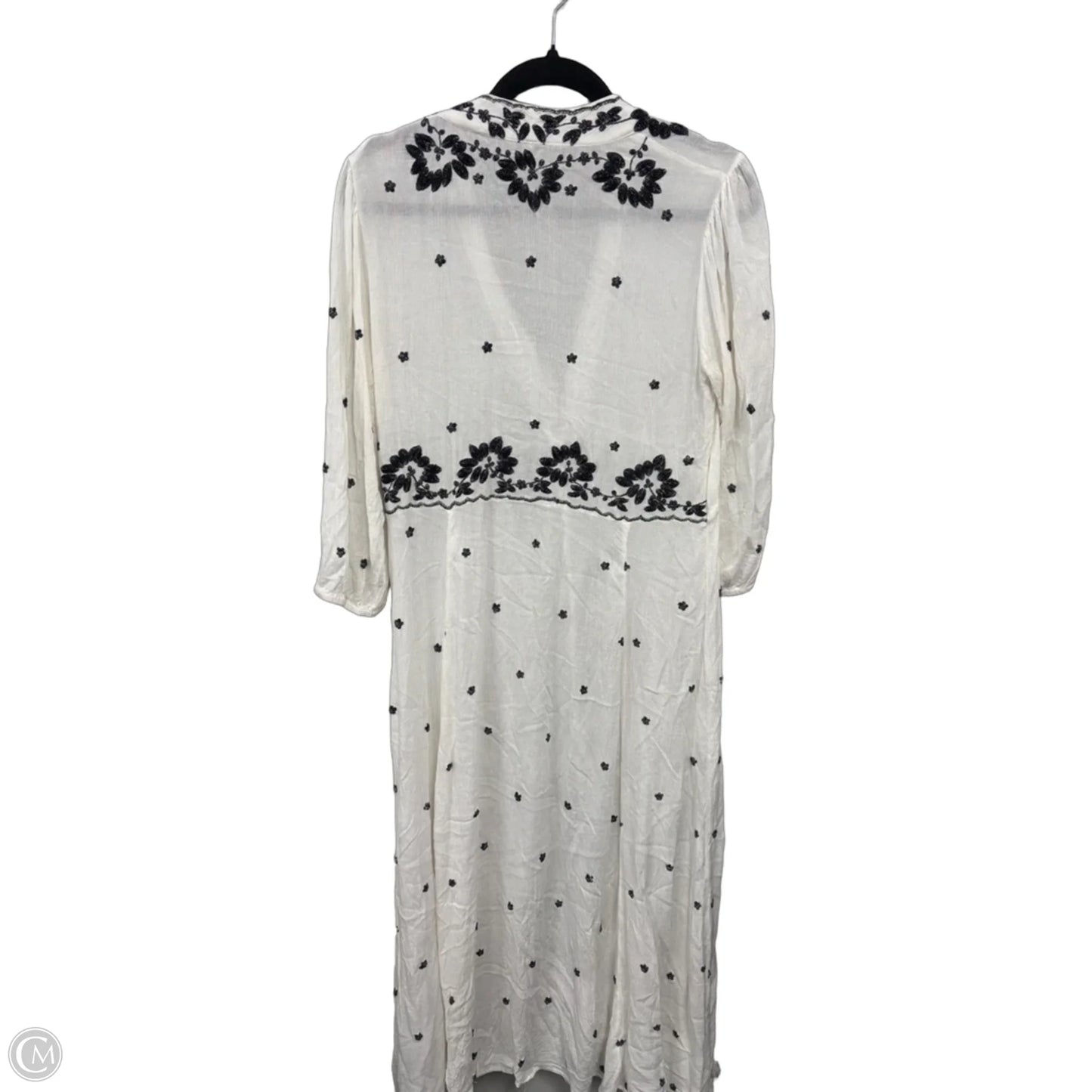 Dress Casual Midi By Free People In Black & Cream, Size: M