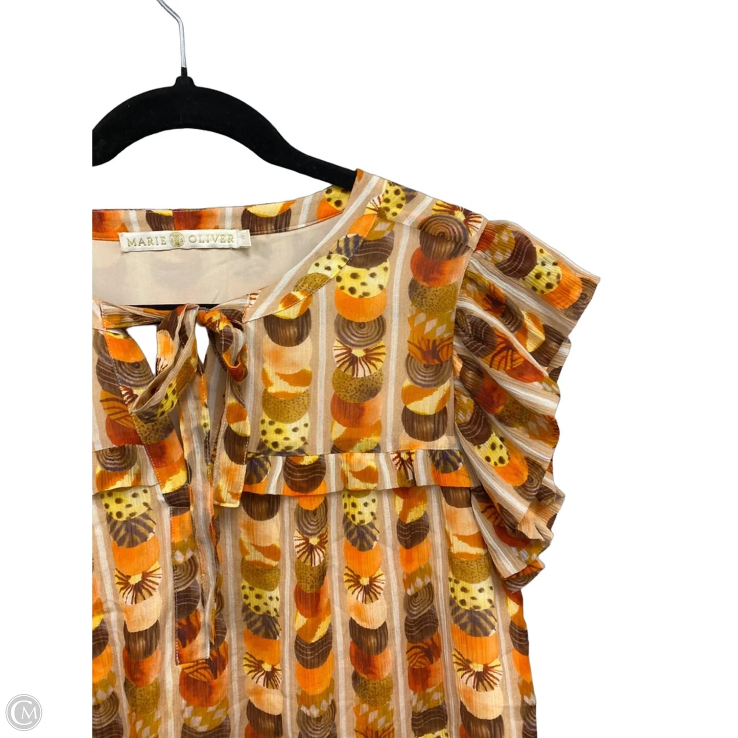 Dress Casual Midi By Marie Oliver In Brown & Orange, Size: M