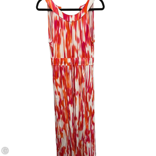 Dress Casual Maxi By Calvin Klein In Orange & Pink, Size: 12