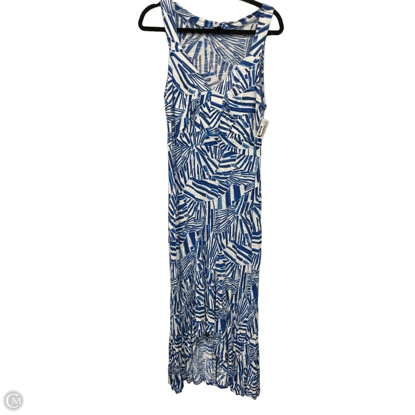 Dress Casual Maxi By Rafaella In Blue & White, Size: L