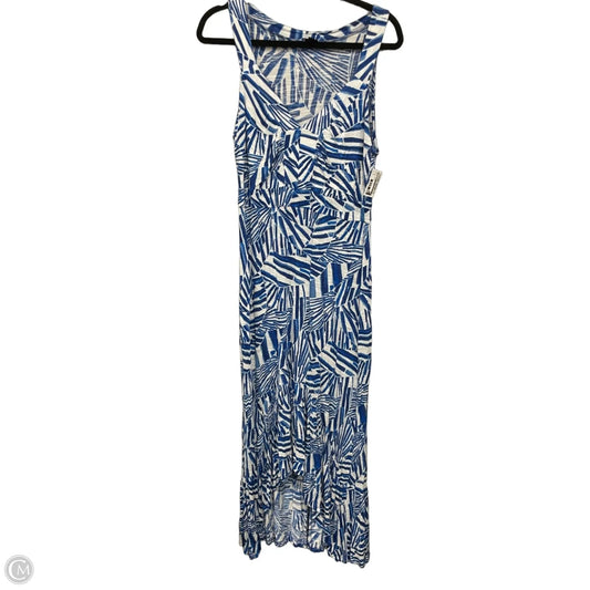 Dress Casual Maxi By Rafaella In Blue & White, Size: L