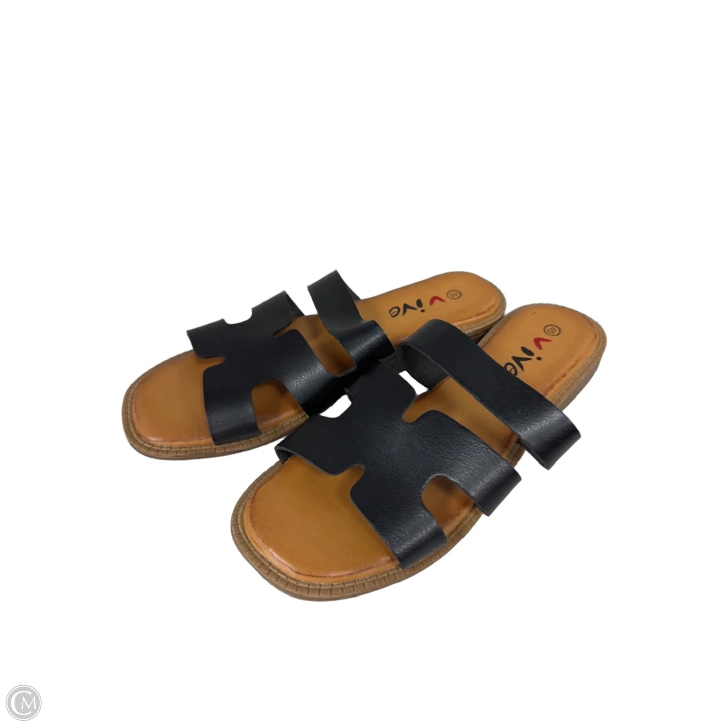 Sandals Flats By Clothes Mentor In Black, Size: 9.5
