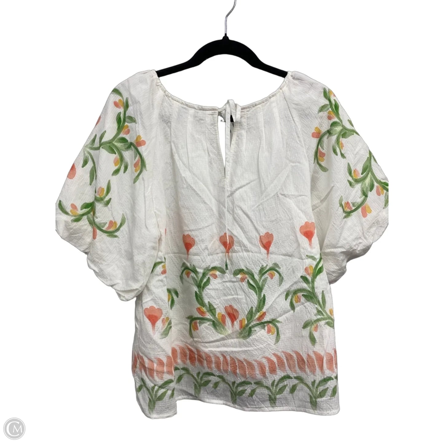 Top Short Sleeve By Clothes Mentor In Cream & Green, Size: S