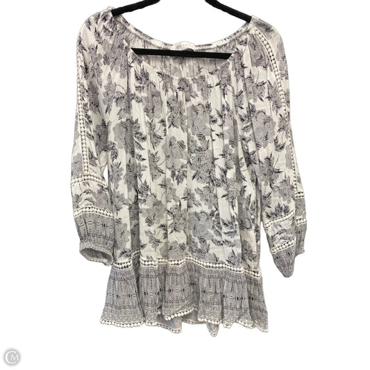 Top 3/4 Sleeve By Fever In Black & White, Size: Xl