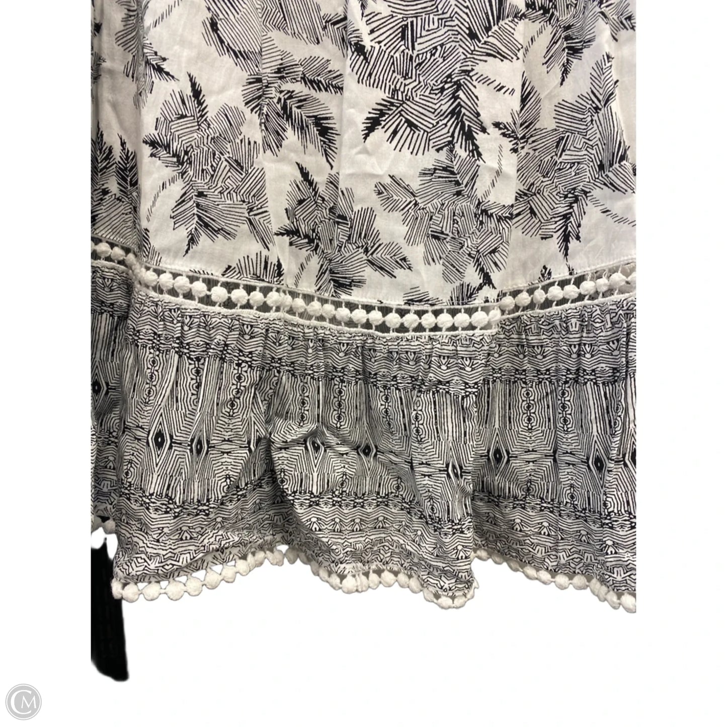 Top 3/4 Sleeve By Fever In Black & White, Size: Xl