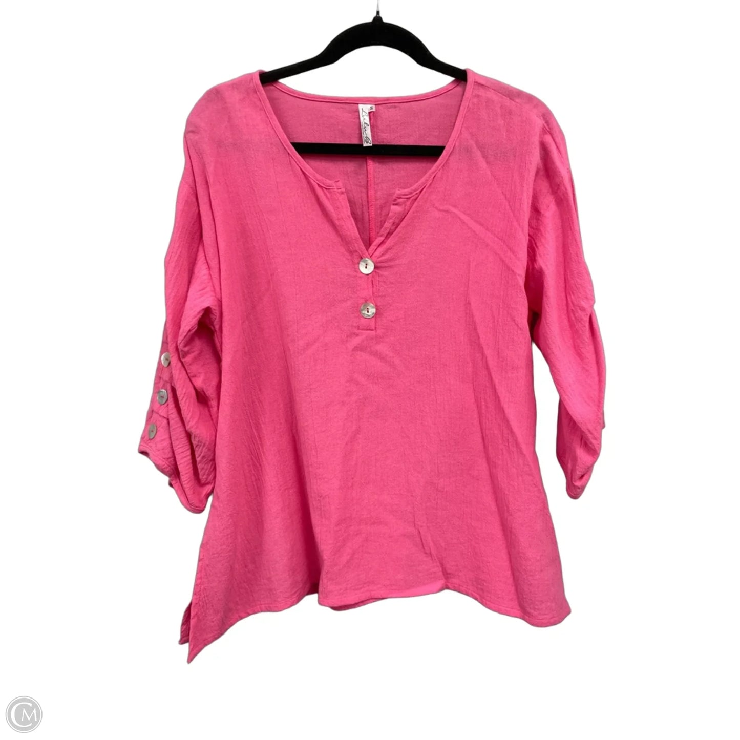 Top 3/4 Sleeve By Lulu B In Pink, Size: S