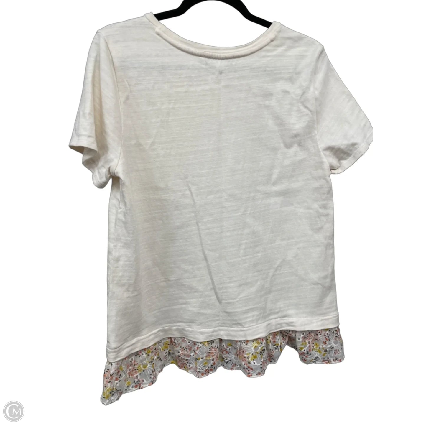 Top Short Sleeve By Loft In Cream, Size: M