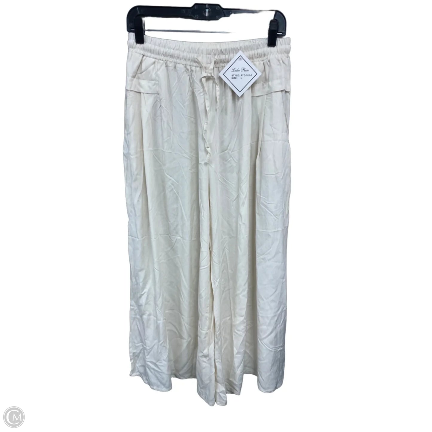 Pants Wide Leg By Clothes Mentor In Cream, Size: L