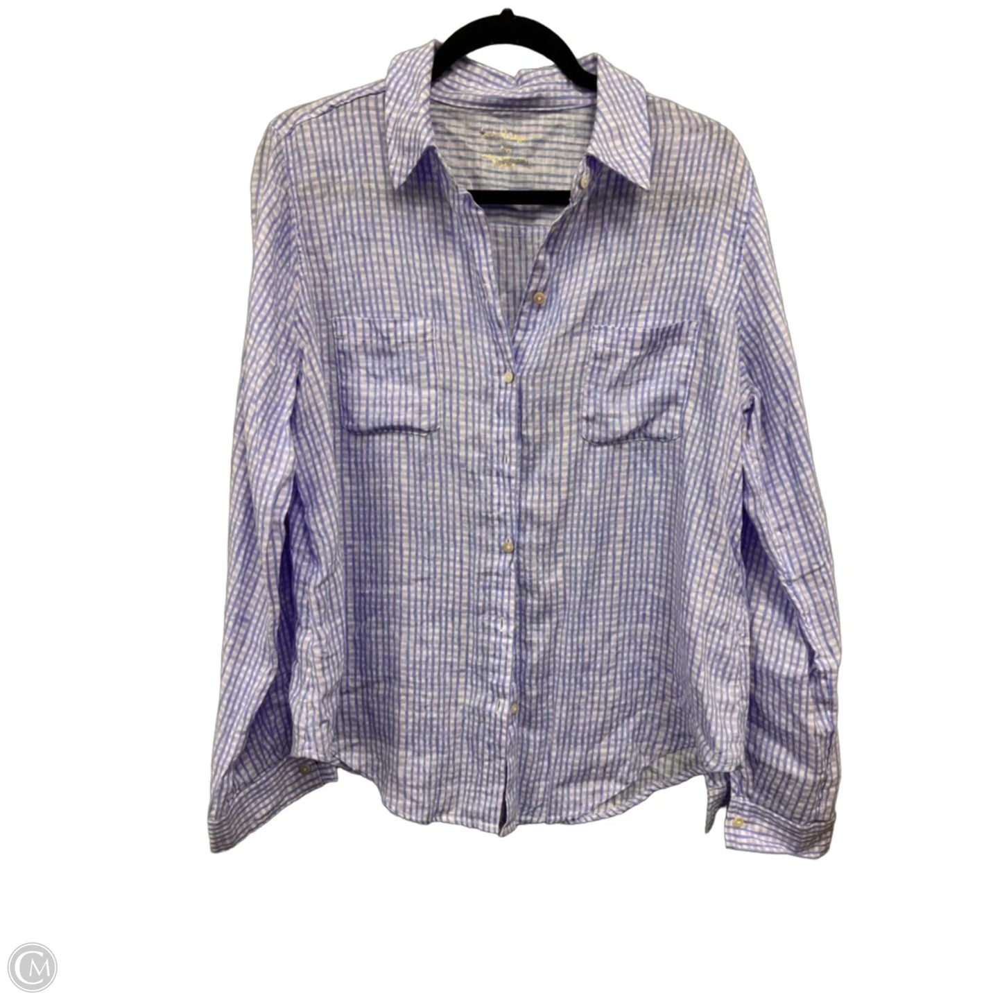 Top Long Sleeve Designer By Lilly Pulitzer In Blue & Purple, Size: M