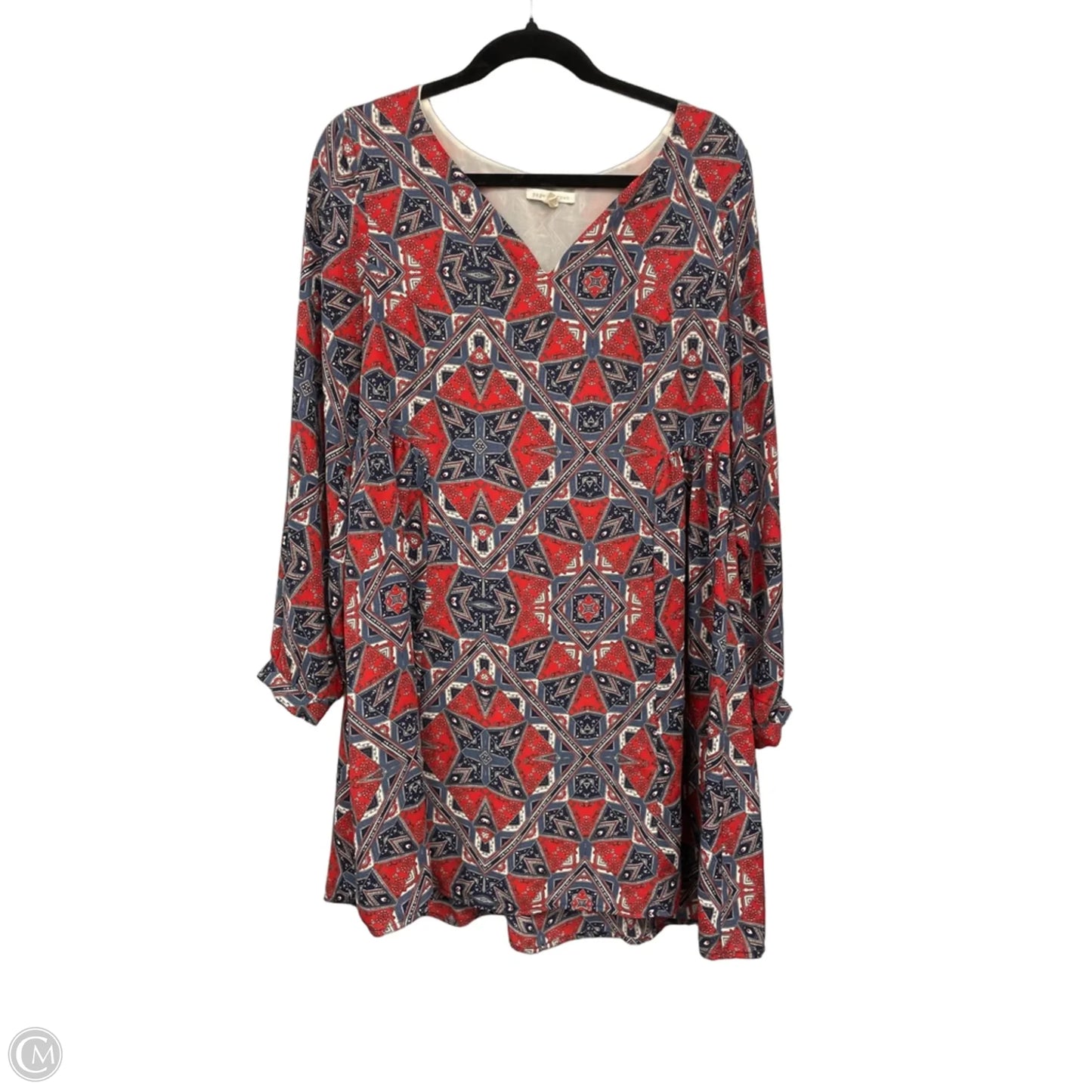 Dress Casual Midi By Paper Crane In Blue & Red & White, Size: M