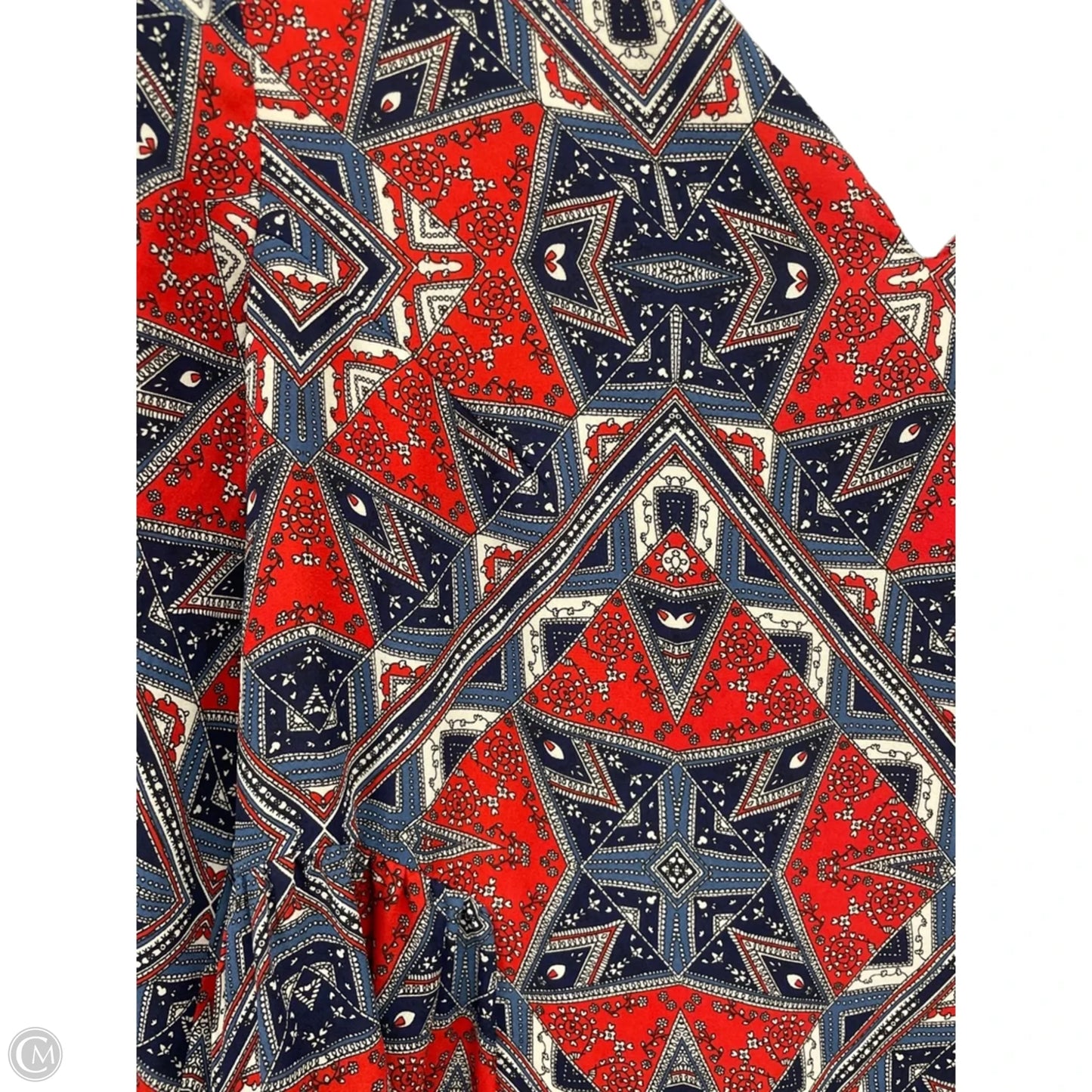 Dress Casual Midi By Paper Crane In Blue & Red & White, Size: M
