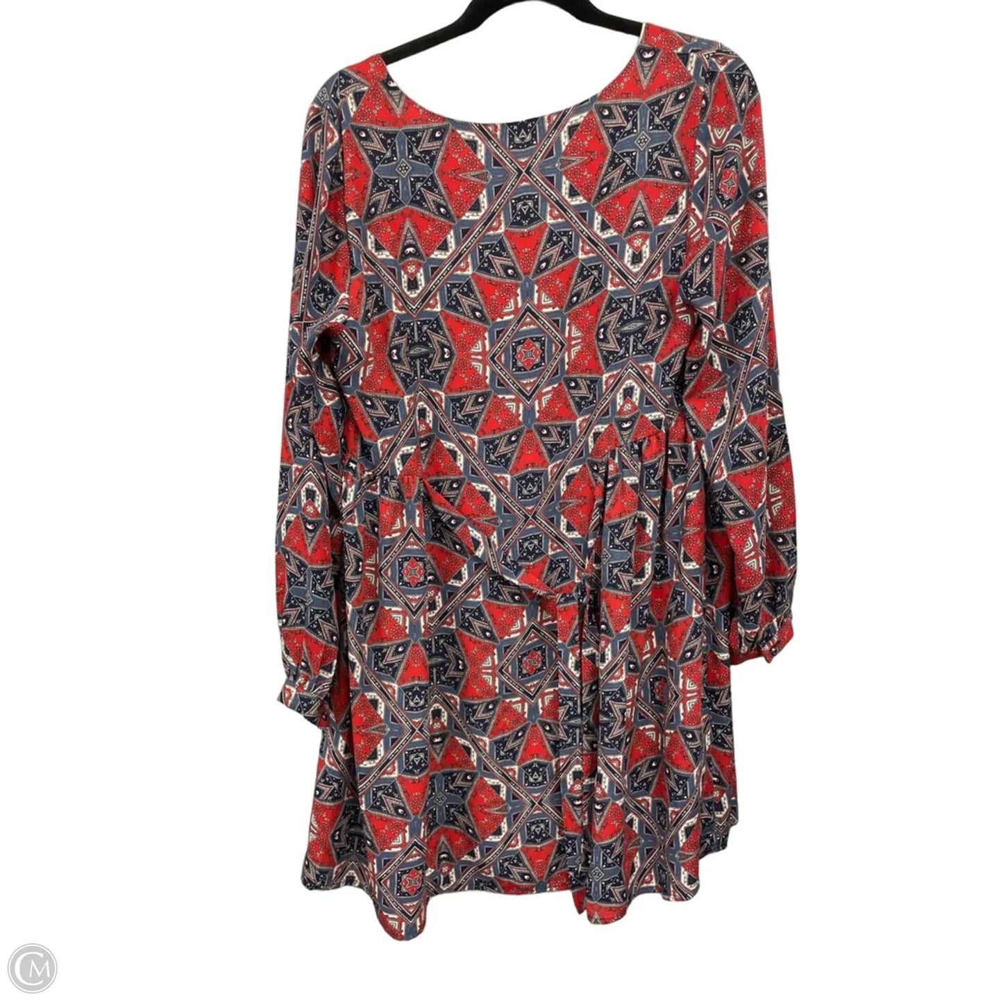 Dress Casual Midi By Paper Crane In Blue & Red & White, Size: M