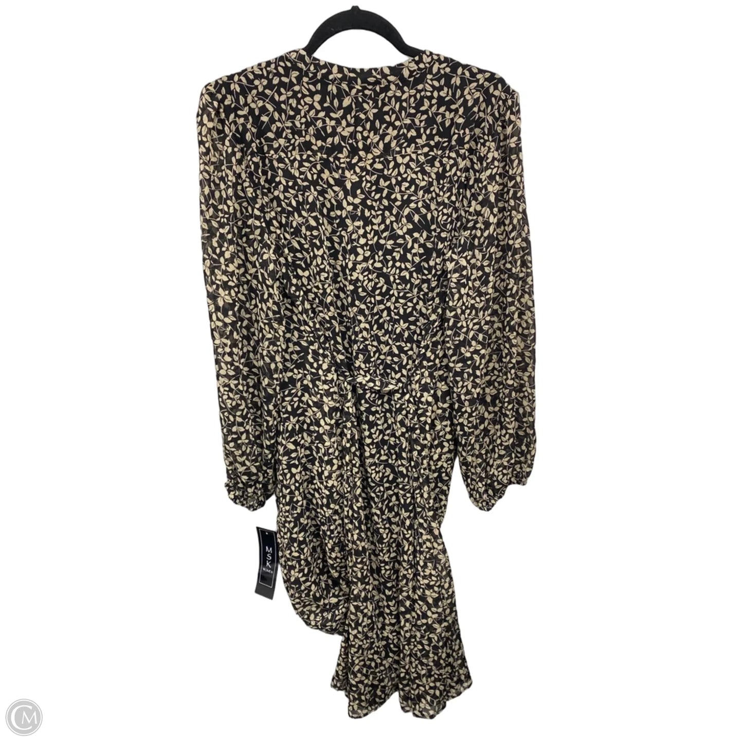 Dress Casual Midi By Msk In Black & Tan, Size: 16
