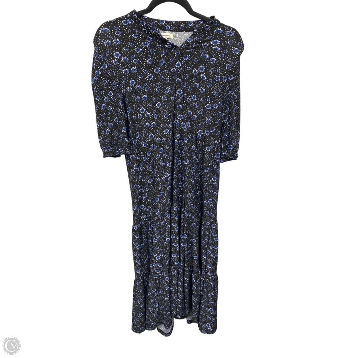 Dress Casual Midi By Max Studio In Black & Blue, Size: M