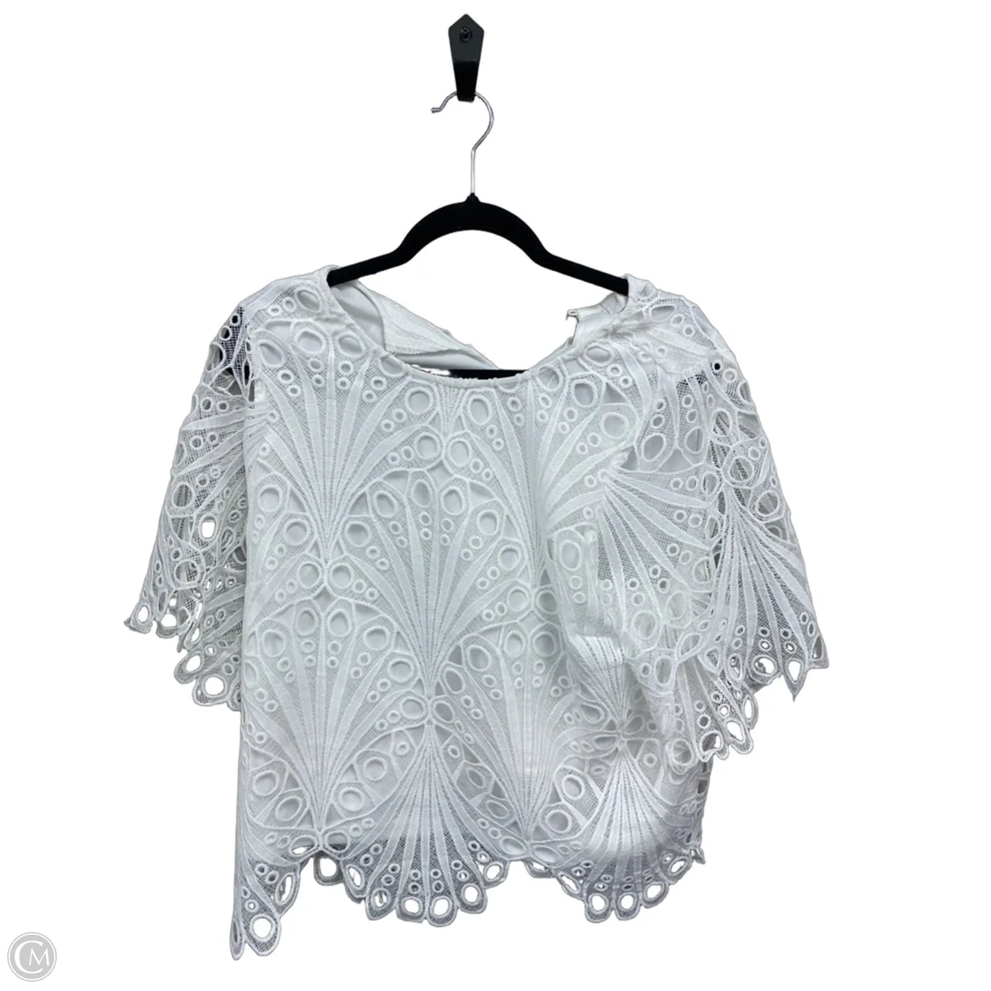 Top Short Sleeve By Fate In White, Size: L