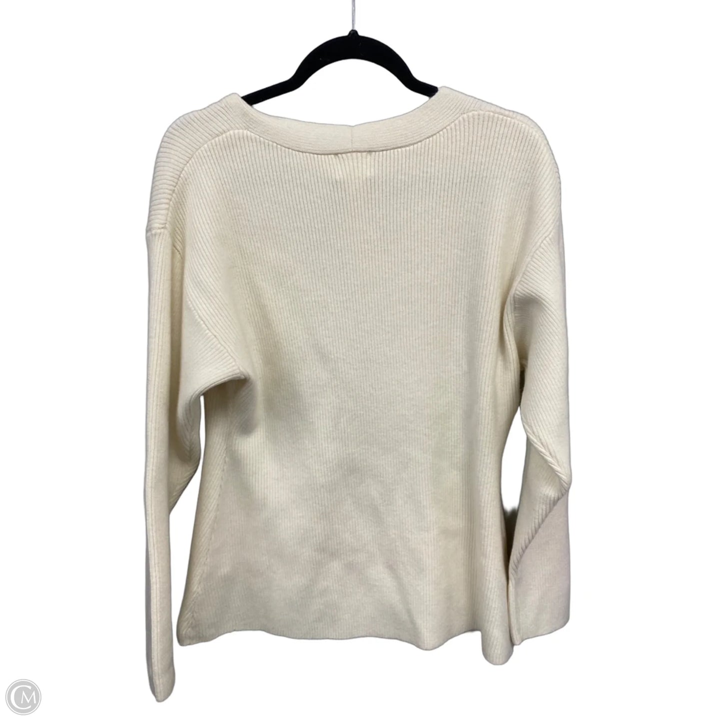 Sweater Cardigan By H&m In Cream, Size: L