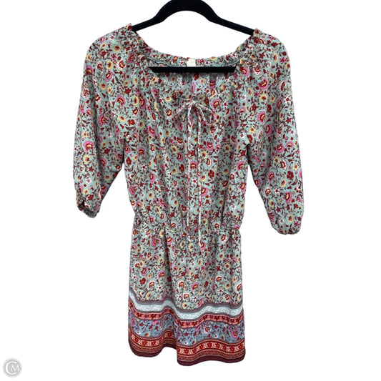 Romper By Monteau In Green & Pink, Size: M