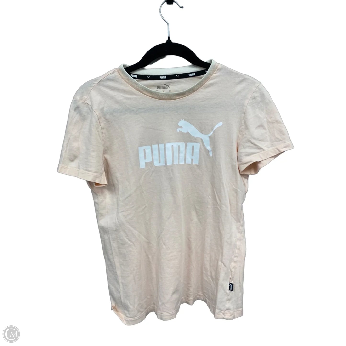 Athletic Top Short Sleeve By Puma In Peach, Size: M