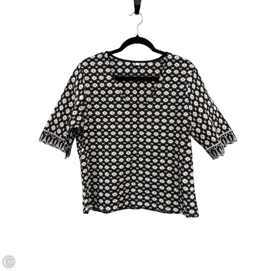 Top Short Sleeve By Clothes Mentor In Black & Cream, Size: L