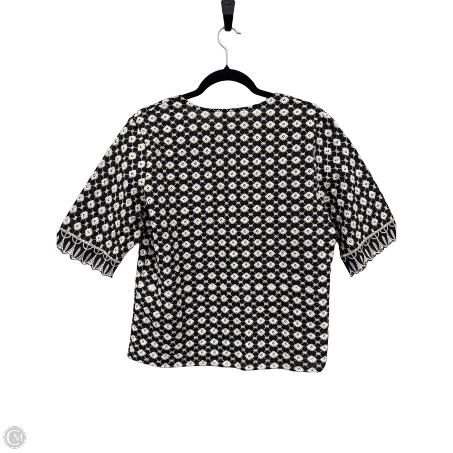 Top Short Sleeve By Clothes Mentor In Black & Cream, Size: L