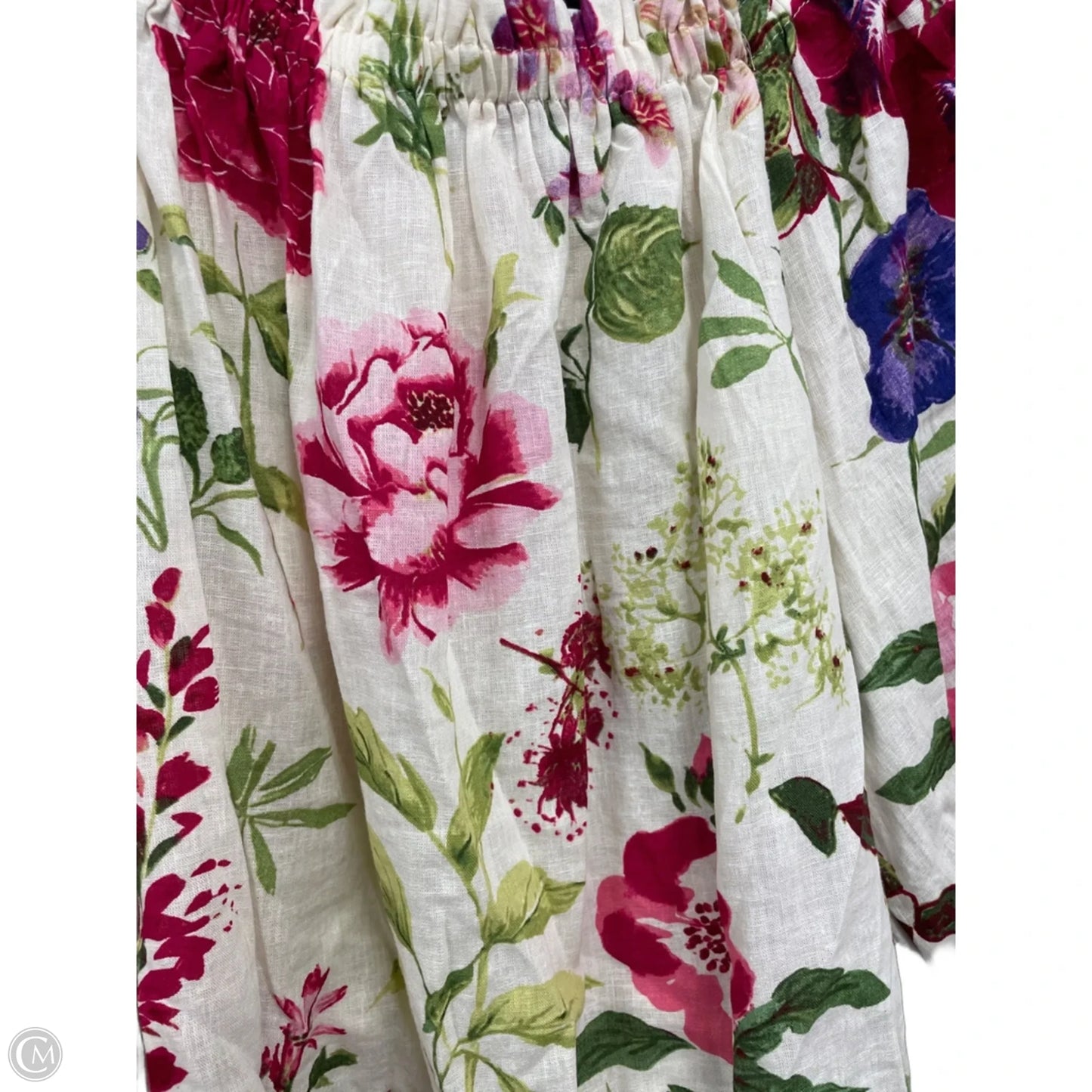 Top Short Sleeve By Christian Siriano In Cream & Pink, Size: S