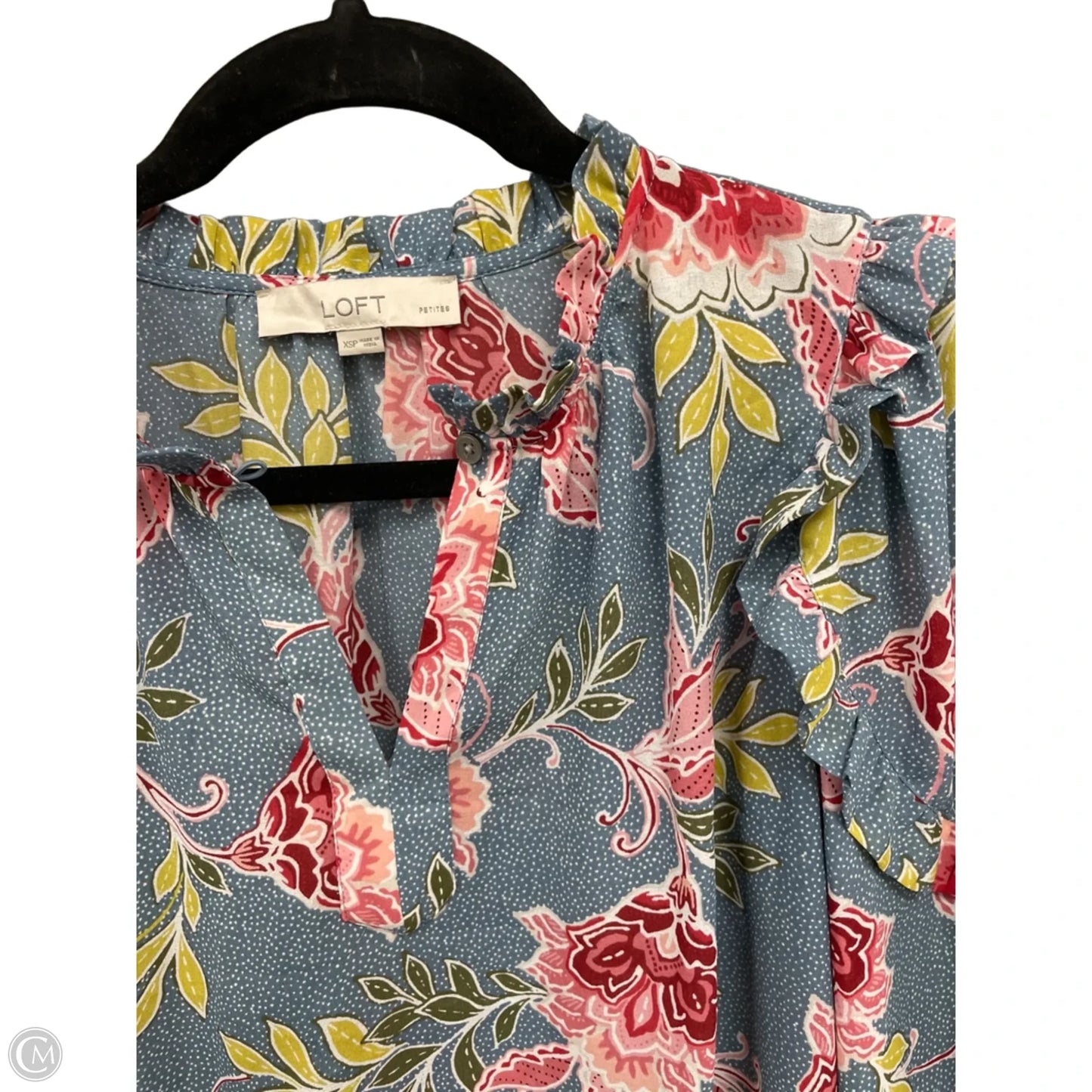 Top Long Sleeve By Loft In Blue & Pink, Size: Xsp