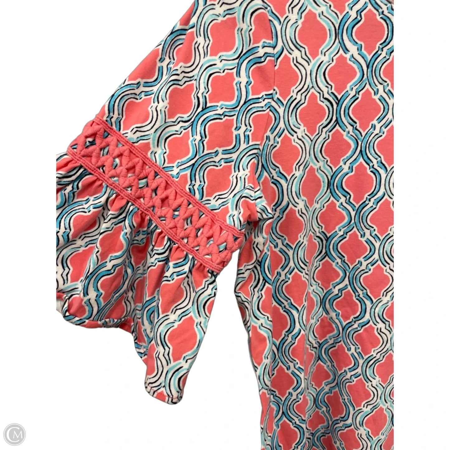 Top 3/4 Sleeve By Crown And Ivy In Blue & Pink, Size: S