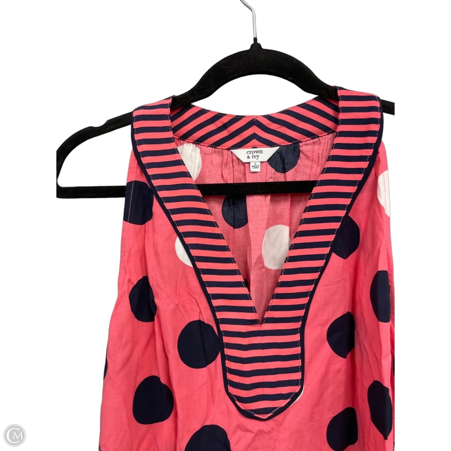 Top Sleeveless By Crown And Ivy In Blue & Orange, Size: L