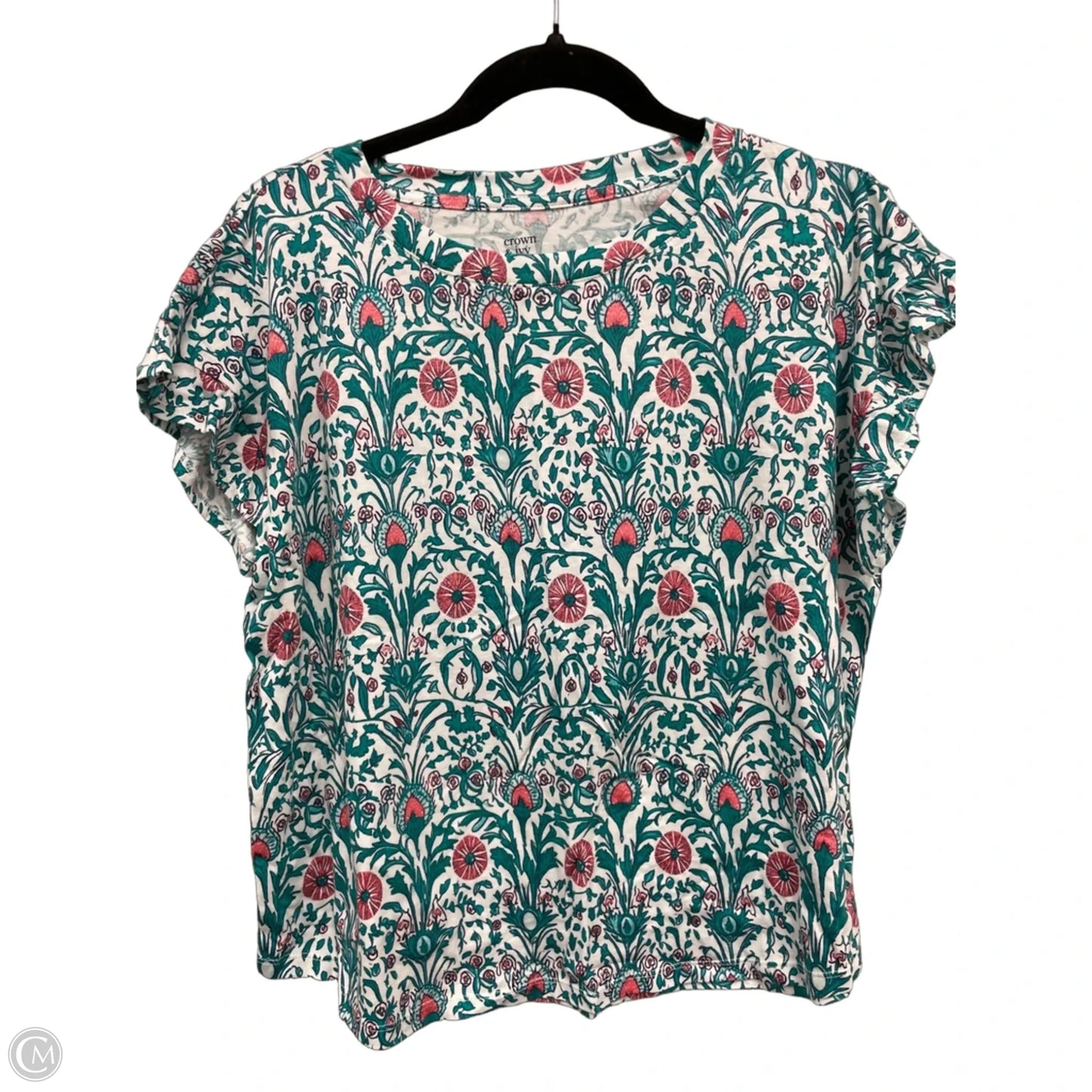 Top Short Sleeve Basic By Crown And Ivy In Green & Orange, Size: Mp