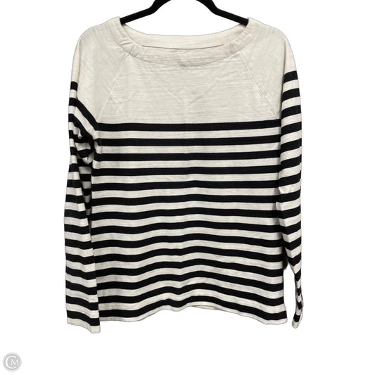 Top Long Sleeve By Loft In Black & Cream, Size: S