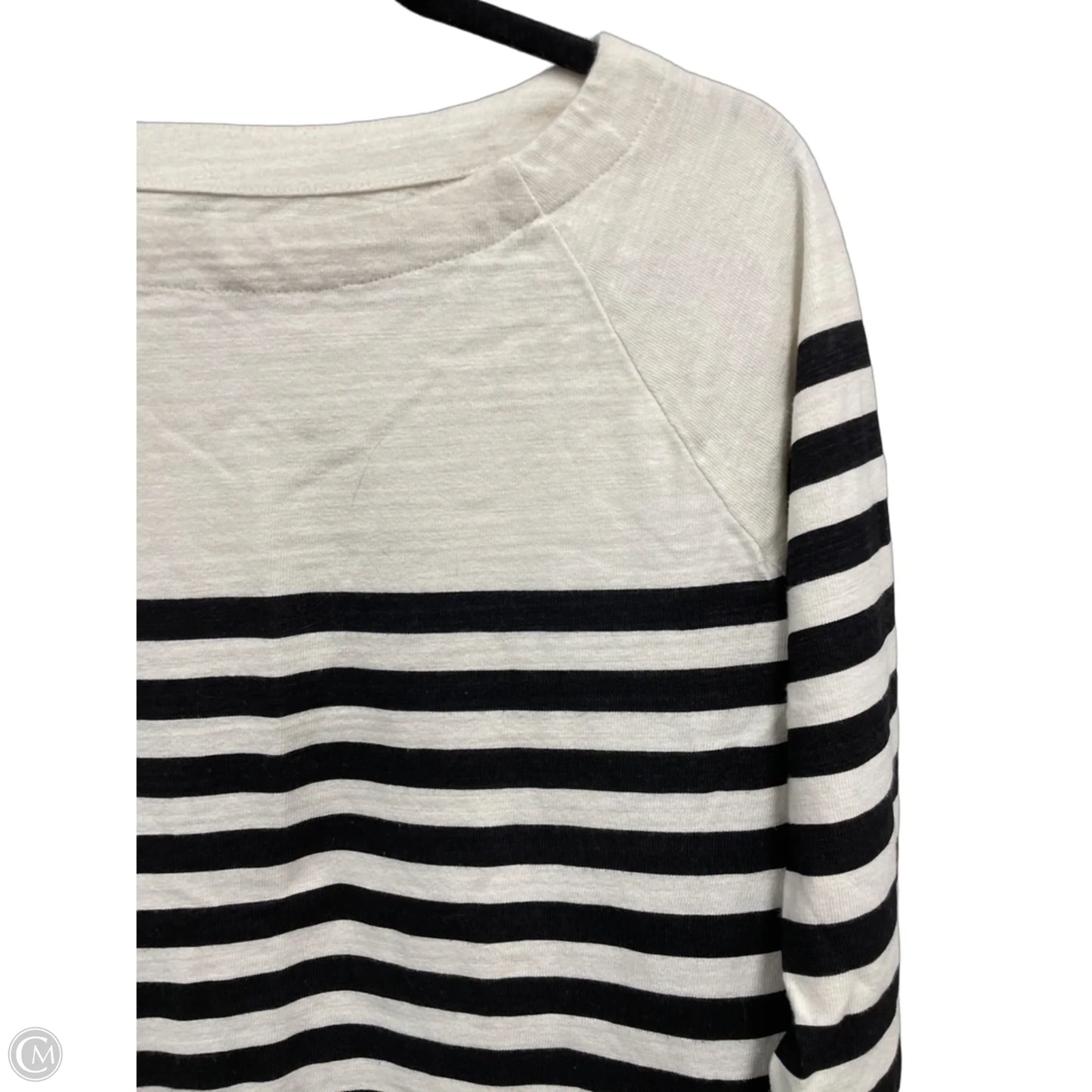 Top Long Sleeve By Loft In Black & Cream, Size: S