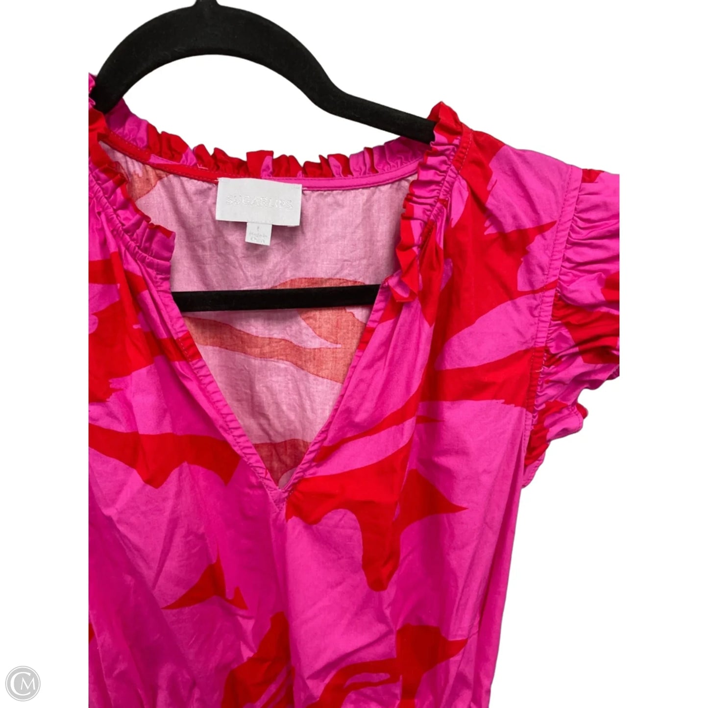 Dress Casual Short By Sugar Lips In Pink & Red, Size: L