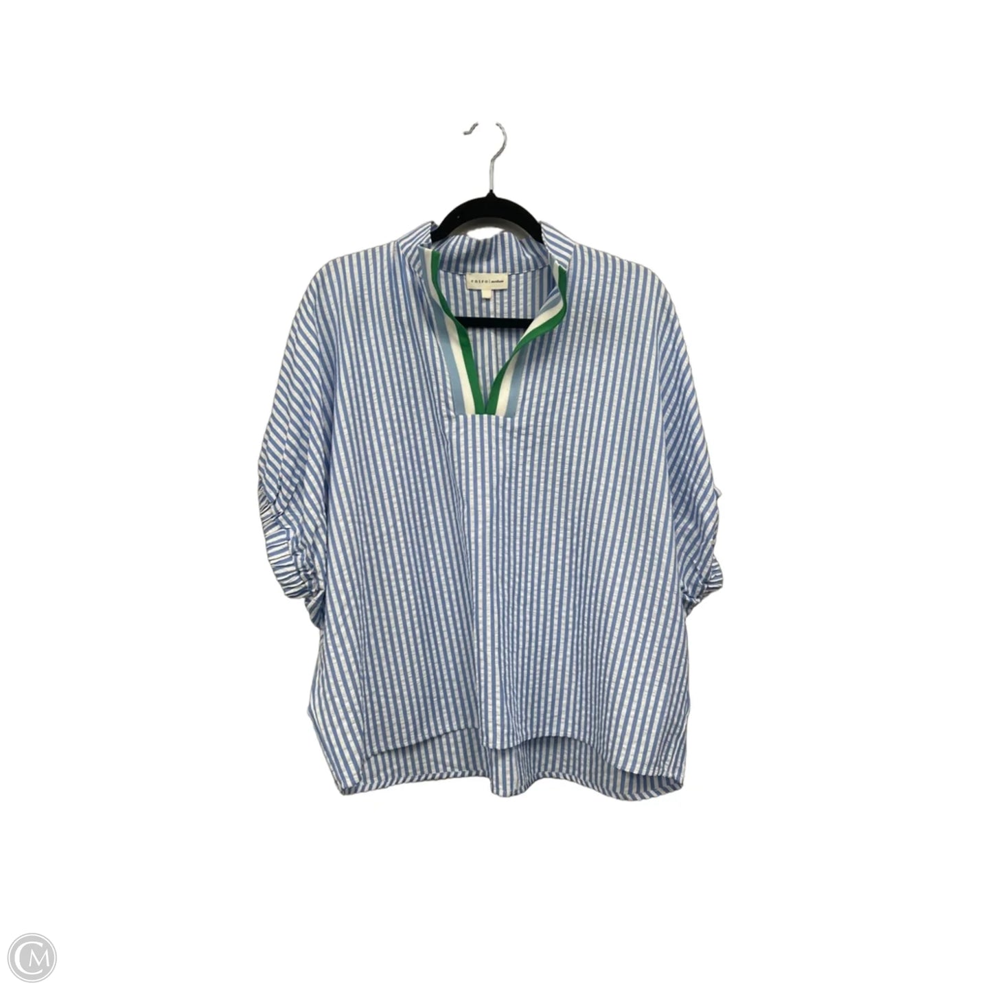 Top Short Sleeve By Entro In Blue & White, Size: M