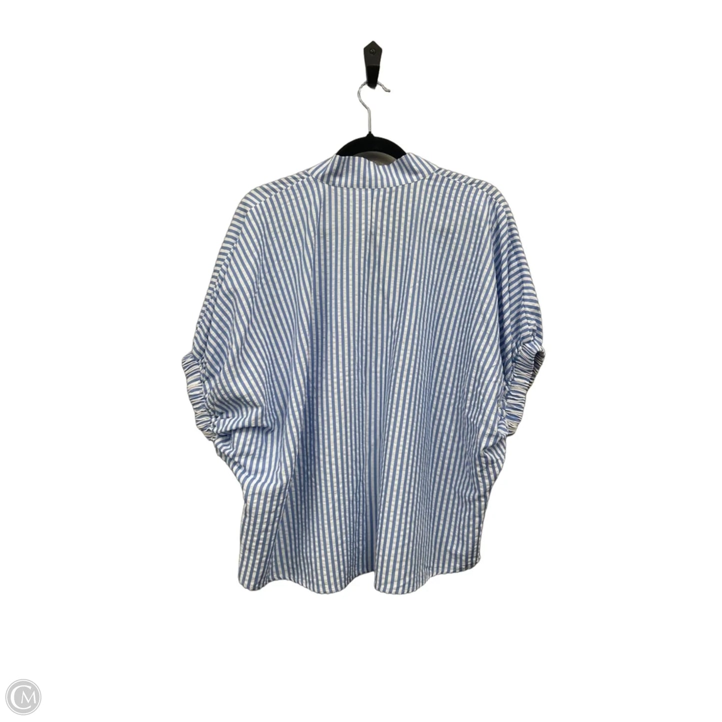 Top Short Sleeve By Entro In Blue & White, Size: M