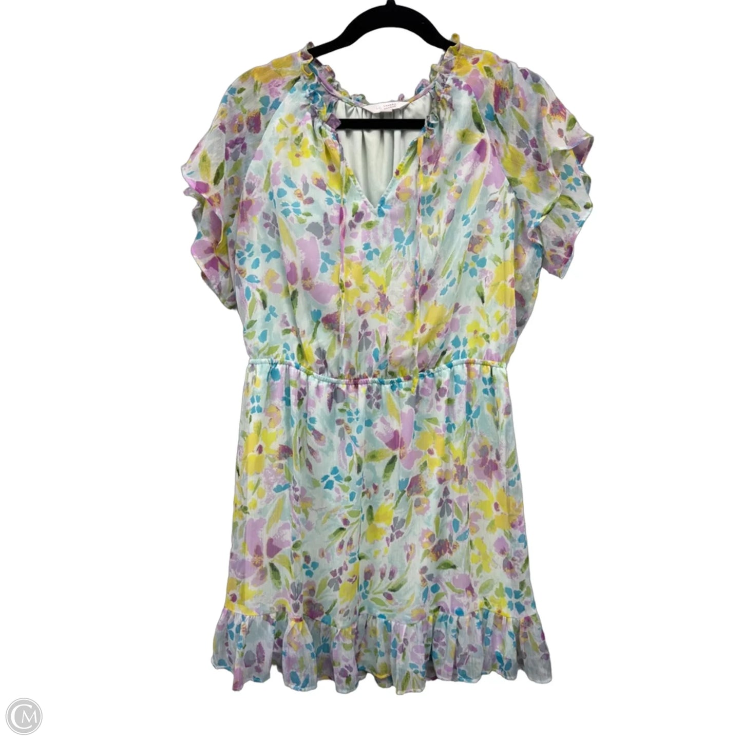 Dress Casual Short By Lc Lauren Conrad In Blue & Yellow, Size: L