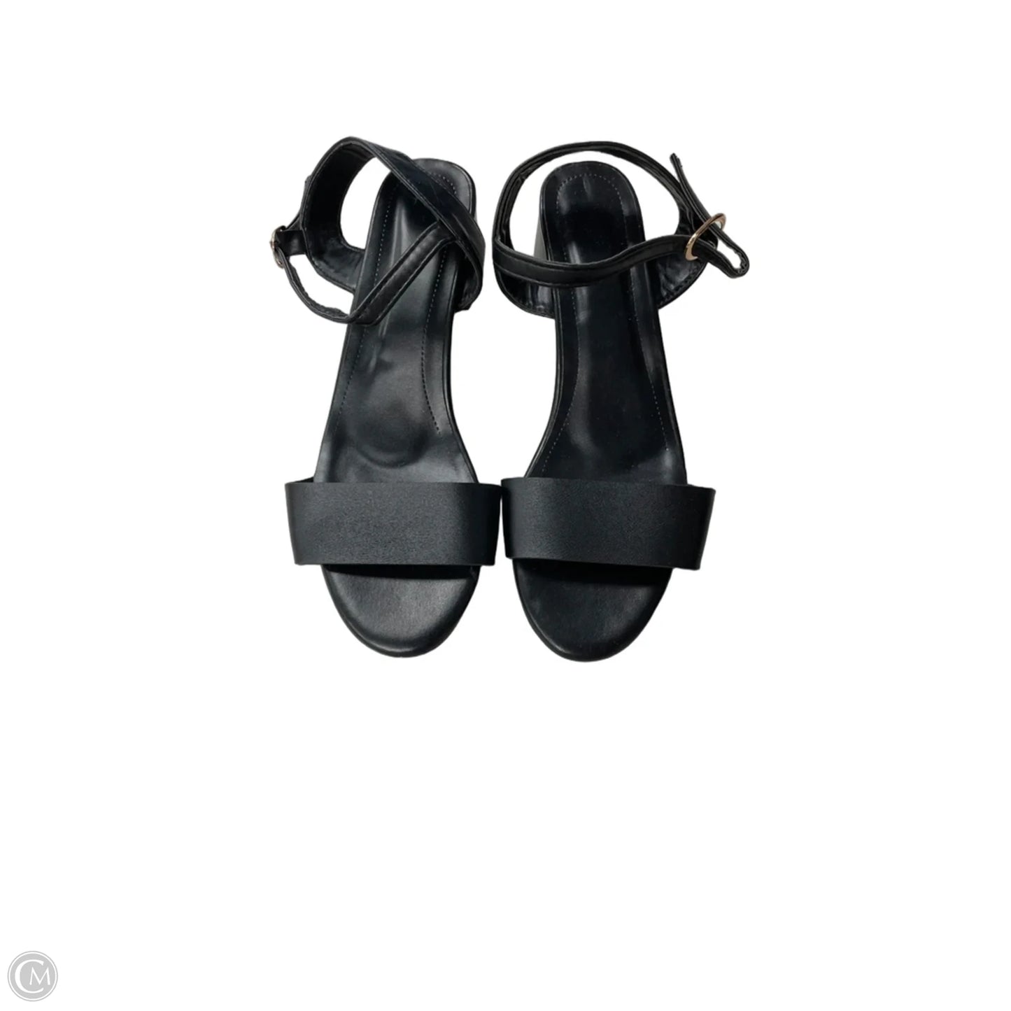 Sandals Heels Block By Clothes Mentor In Black, Size: 9.5