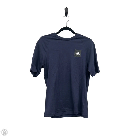 Athletic Top Short Sleeve By Adidas In Blue, Size: S