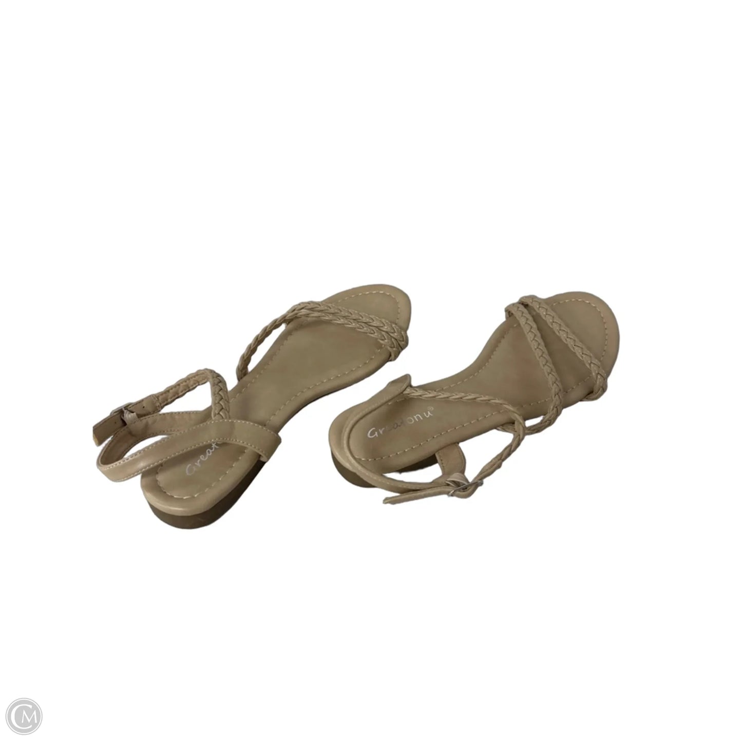 Sandals Flats By Clothes Mentor In Tan, Size: 7.5