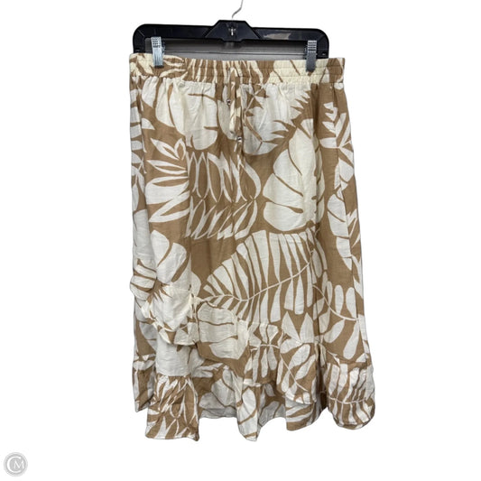 Skirt Midi By Mlle Gabrielle In Cream & Tan, Size: Xl