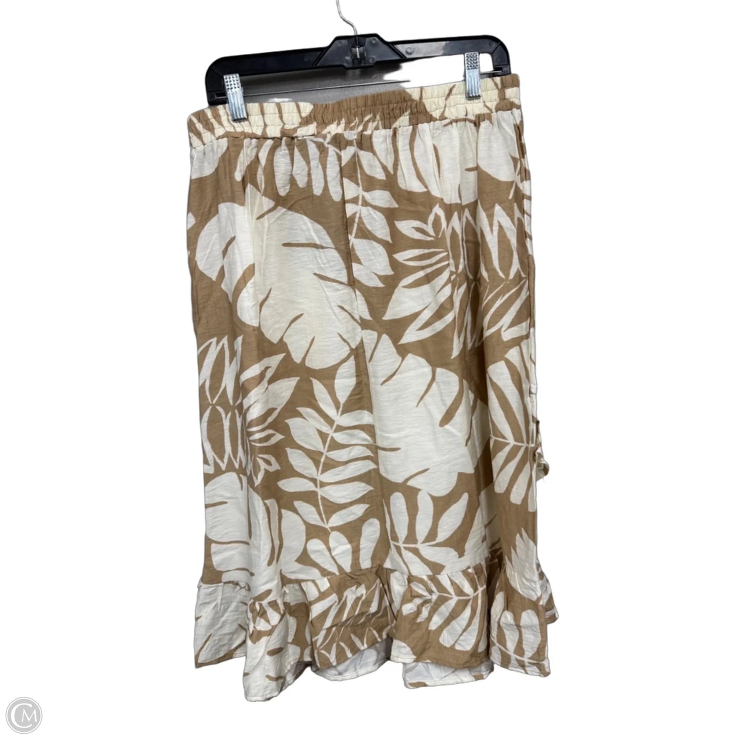 Skirt Midi By Mlle Gabrielle In Cream & Tan, Size: Xl