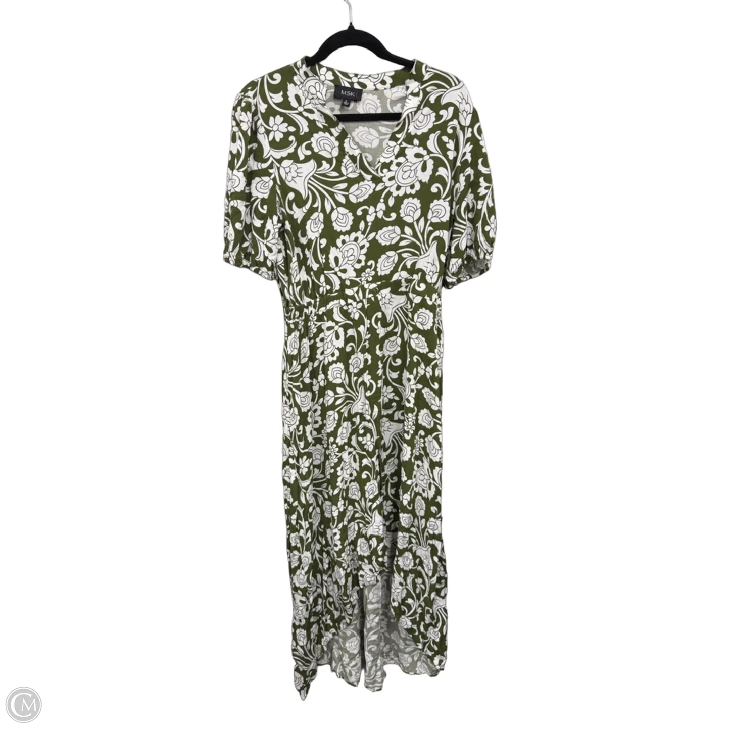 Dress Casual Maxi By Msk In Green & White, Size: M
