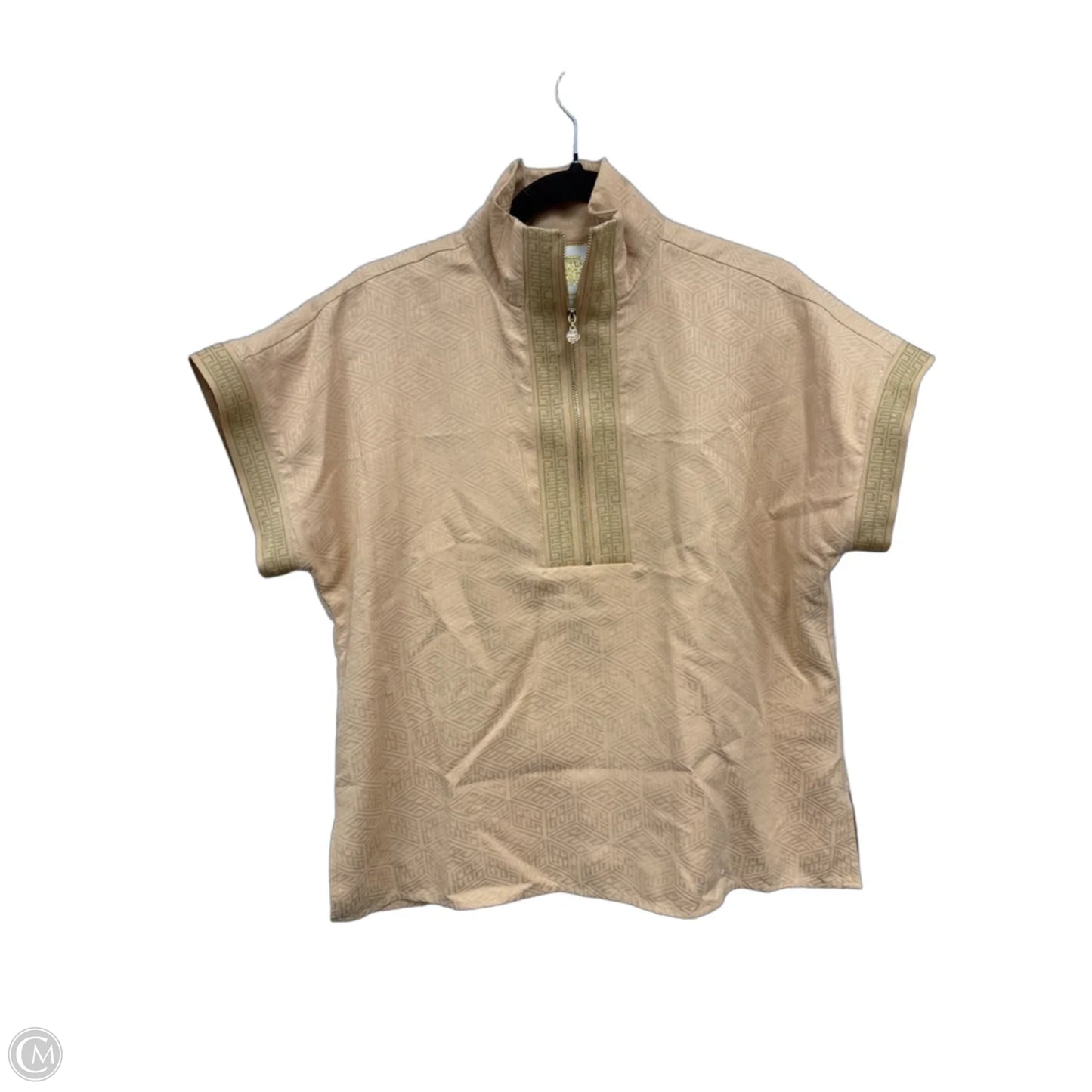 Top Short Sleeve By Clothes Mentor In Tan, Size: S