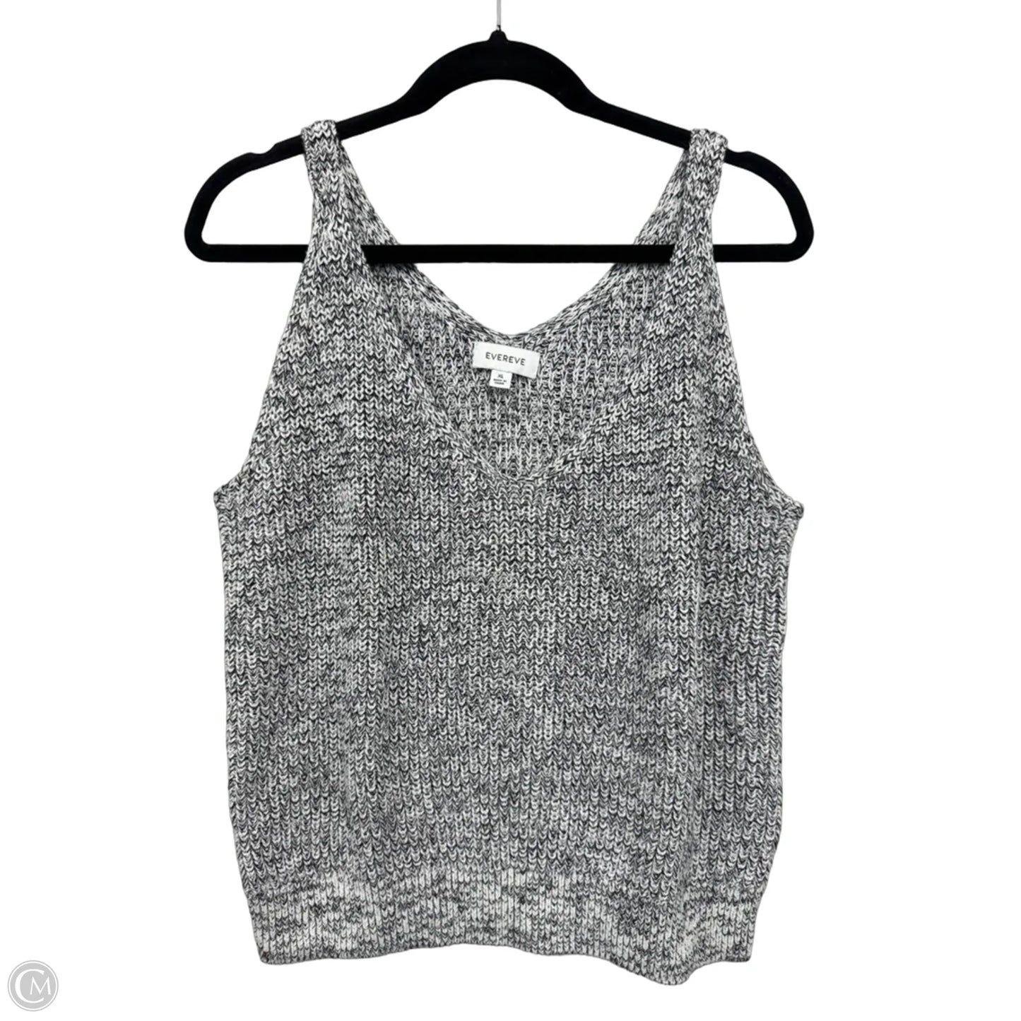Top Sleeveless By Evereve In Blue & White, Size: Xl