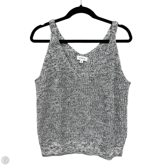 Top Sleeveless By Evereve In Blue & White, Size: Xl