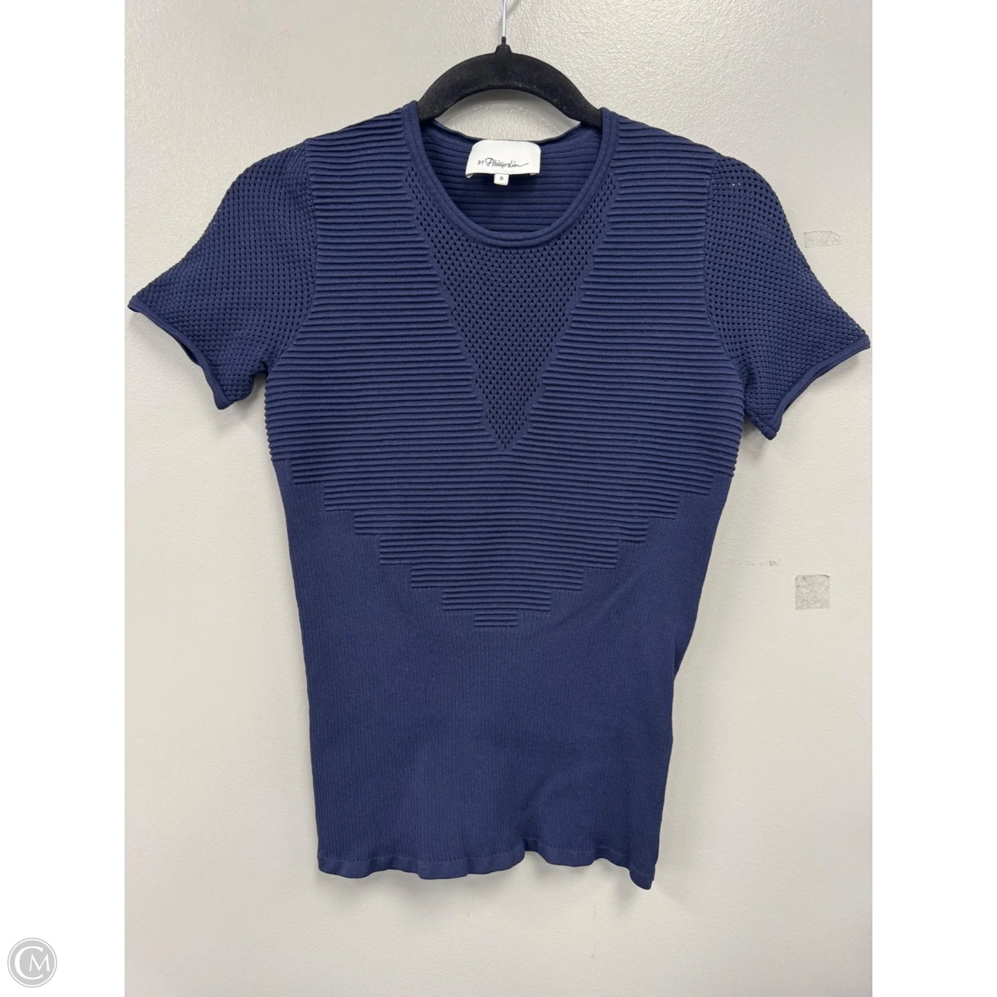 Top Short Sleeve Luxury Designer By 3.1 Phillip Lim In Navy, Size: S
