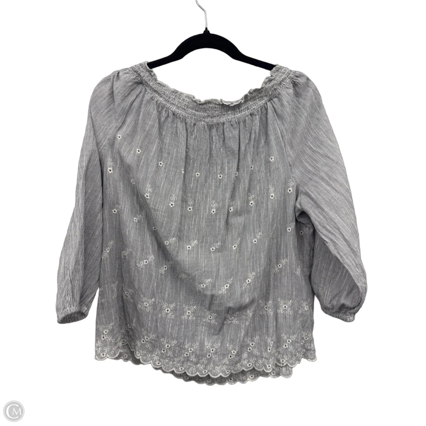 Top 3/4 Sleeve By Gap In Black & White, Size: M