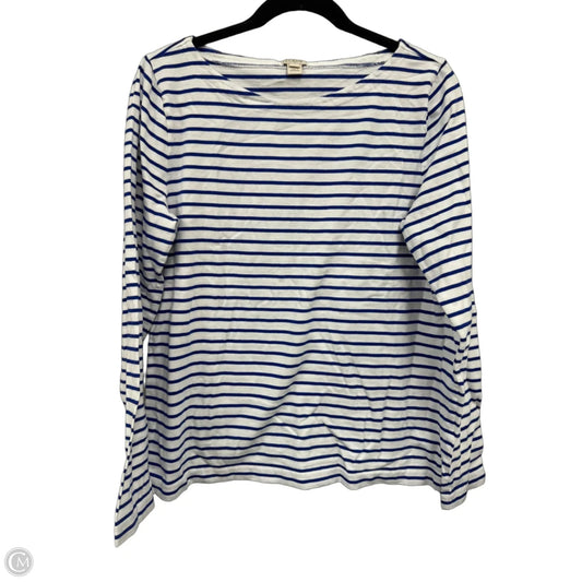 Top Long Sleeve By J. Crew In Blue & White, Size: L